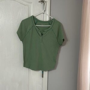 American Eagle Outfitters Green Short Sleeve Top